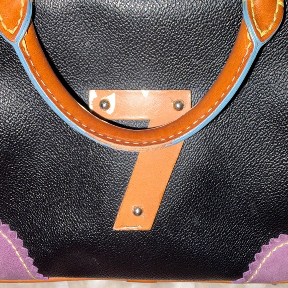Dooney & Bourke Black Satchel with Multicolor Accents - Picture 9 of 11